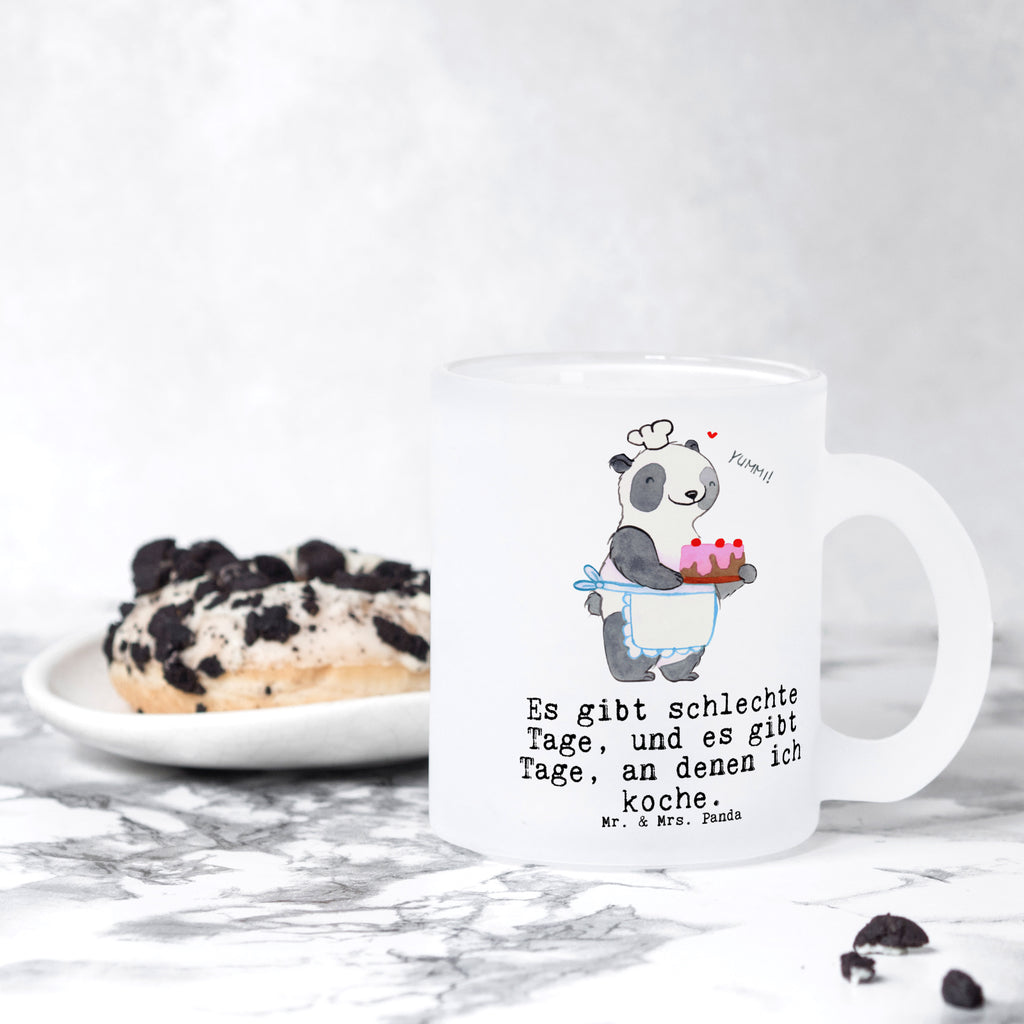 Teetasse Bär Kochen Tage Teetasse, Teeglas, Teebecher, Tasse mit Henkel, Tasse, Glas Teetasse, Teetasse aus Glas, Geschenk, Sport, Sportart, Hobby, Schenken, Danke, Dankeschön, Auszeichnung, Gewinn, Sportler, Kochen, Hobbykoch, Hobbyköchin