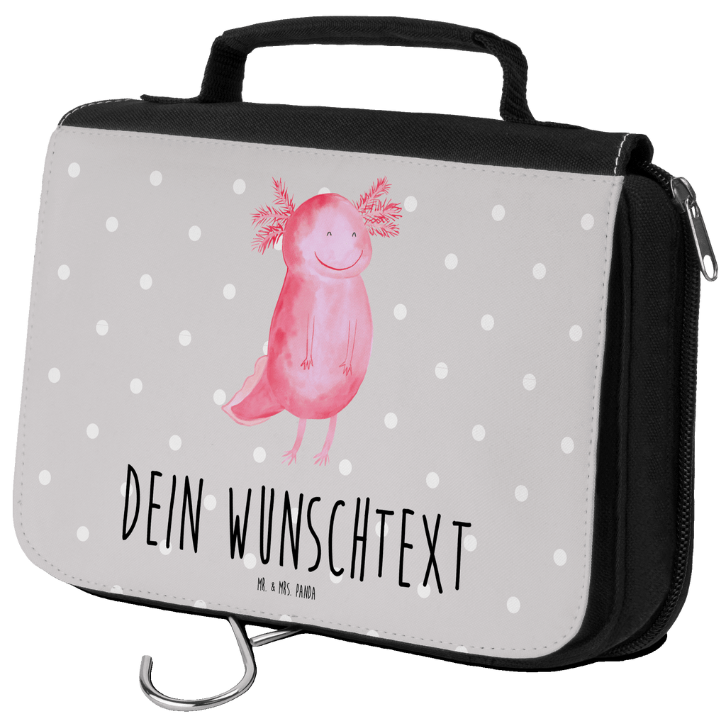 Personalisierter Kulturbeutel Axolotl Glücklich Personalisierter Kulturbeutel, Personalisierte Waschtasche, Personalisierte Kosmetiktasche, Damen, Herren, Personalisierte Aufbewahrungstasche, Personalisierte Schminktasche, Personalisierter Kosmetikbeutel, Personalisierter Organizer, Personalisierte Kulturtasche, Personalisierte Schminkutensil, Personalisierung, Wunschtext, Wunschname, Selbst bedrucken, Kulturbeutel mit Namen, Axolotl, Molch, Axolot, Schwanzlurch, Lurch, Lurche, Motivation, gute Laune