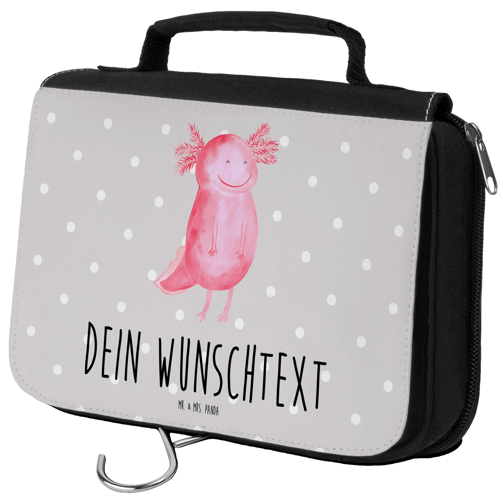 Personalisierter Kulturbeutel Axolotl Glücklich Personalisierter Kulturbeutel, Personalisierte Waschtasche, Personalisierte Kosmetiktasche, Damen, Herren, Personalisierte Aufbewahrungstasche, Personalisierte Schminktasche, Personalisierter Kosmetikbeutel, Personalisierter Organizer, Personalisierte Kulturtasche, Personalisierte Schminkutensil, Personalisierung, Wunschtext, Wunschname, Selbst bedrucken, Kulturbeutel mit Namen, Axolotl, Molch, Axolot, Schwanzlurch, Lurch, Lurche, Motivation, gute Laune