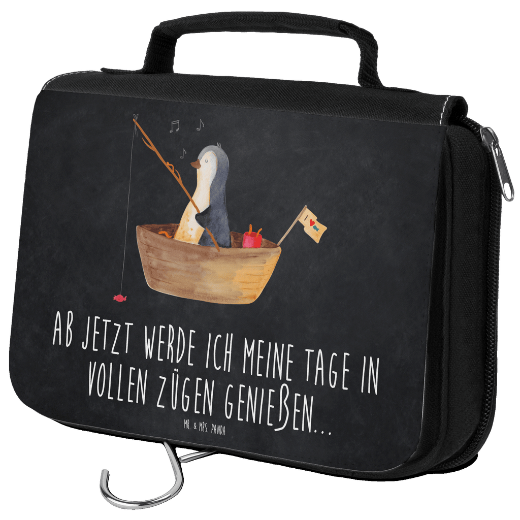 Kulturbeutel Pinguin Angelboot Kulturbeutel, Zum Aufhängen, Waschtasche, Kosmetiktasche, Damen, Herren, Aufbewahrungstasche, Schminktasche, Kosmetikbeutel, Organizer, Kulturtasche, Schminkutensil, Pinguin, Pinguine, Angeln, Boot, Angelboot, Lebenslust, Leben, genießen, Motivation, Neustart, Neuanfang, Trennung, Scheidung, Geschenkidee Liebeskummer