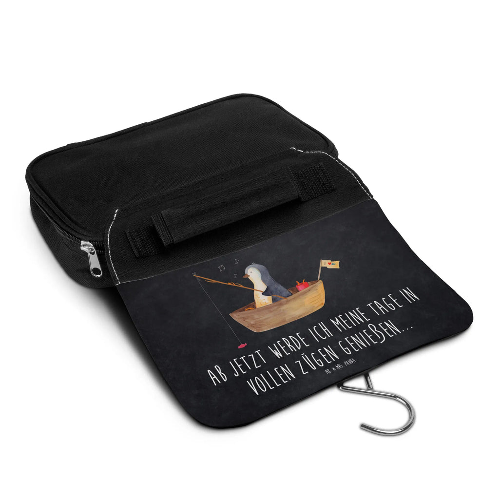 Kulturbeutel Pinguin Angelboot Kulturbeutel, Zum Aufhängen, Waschtasche, Kosmetiktasche, Damen, Herren, Aufbewahrungstasche, Schminktasche, Kosmetikbeutel, Organizer, Kulturtasche, Schminkutensil, Pinguin, Pinguine, Angeln, Boot, Angelboot, Lebenslust, Leben, genießen, Motivation, Neustart, Neuanfang, Trennung, Scheidung, Geschenkidee Liebeskummer