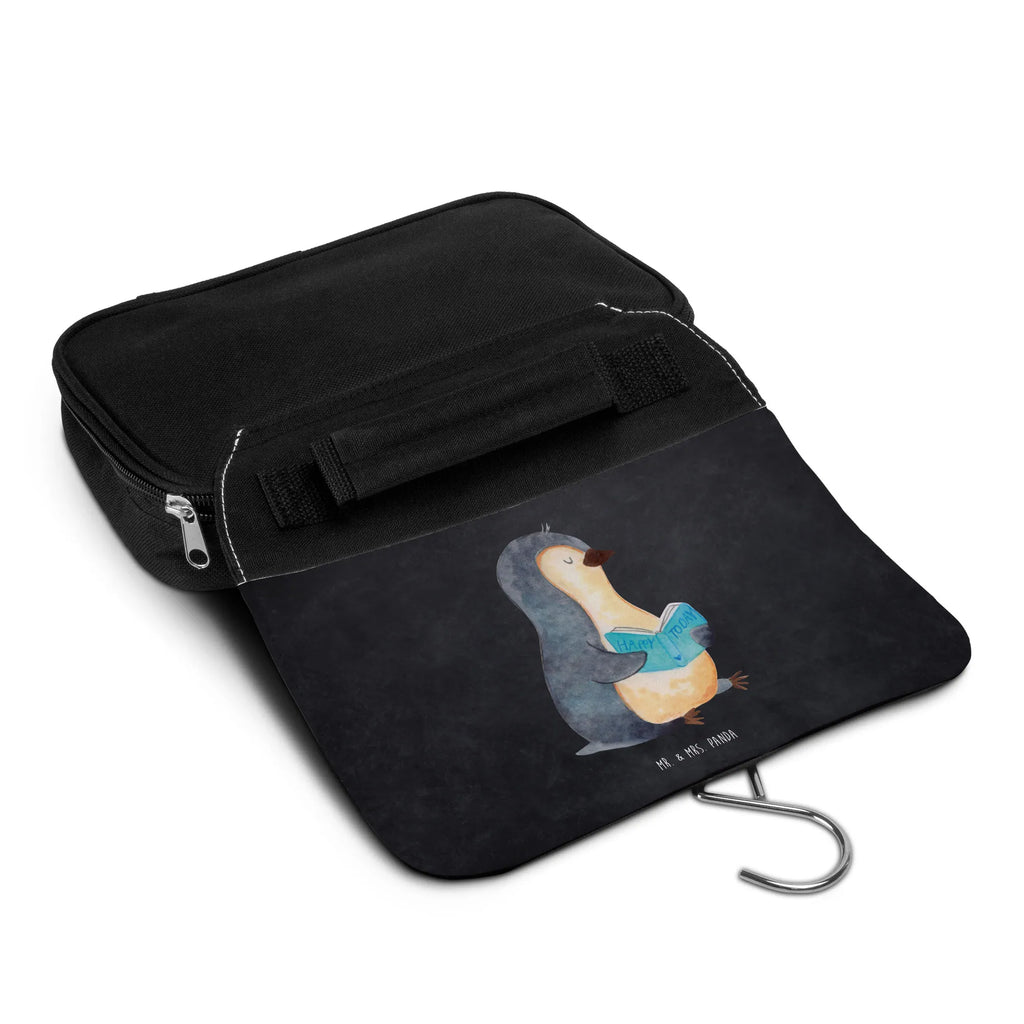 Kulturbeutel Pinguin Buch Kulturbeutel, Zum Aufhängen, Waschtasche, Kosmetiktasche, Damen, Herren, Aufbewahrungstasche, Schminktasche, Kosmetikbeutel, Organizer, Kulturtasche, Schminkutensil, Pinguin, Pinguine, Buch, Lesen, Bücherwurm, Nichtstun, Faulenzen, Ferien, Urlaub, Freizeit