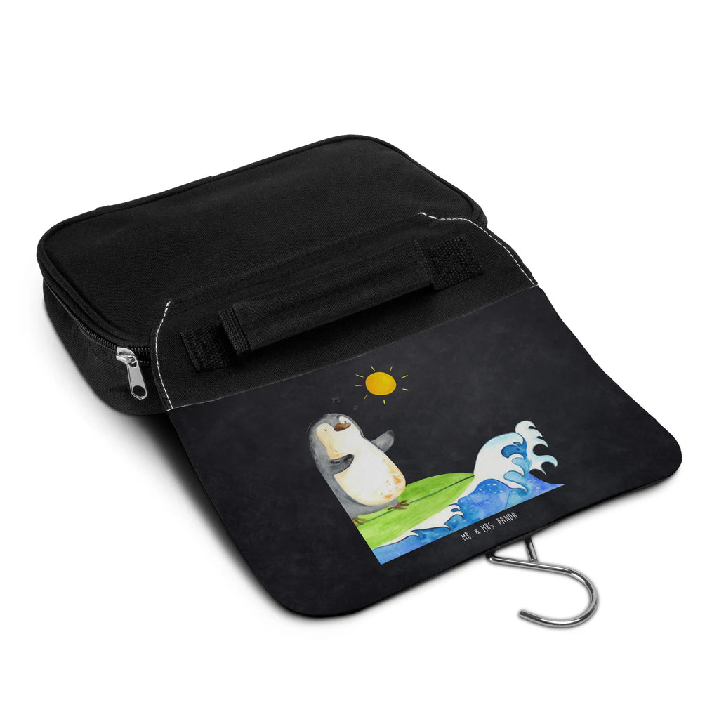 Kulturbeutel Pinguin Surfer Kulturbeutel, Zum Aufhängen, Waschtasche, Kosmetiktasche, Damen, Herren, Aufbewahrungstasche, Schminktasche, Kosmetikbeutel, Organizer, Kulturtasche, Schminkutensil, Pinguin, Pinguine, surfen, Surfer, Hawaii, Urlaub, Wellen, Wellen reiten, Portugal