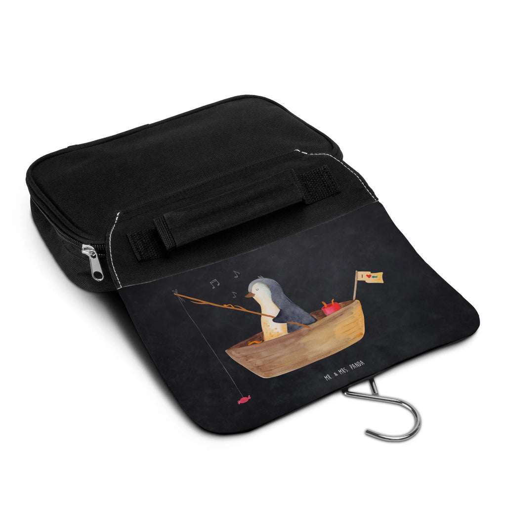 Kulturbeutel Pinguin Angelboot Kulturbeutel, Zum Aufhängen, Waschtasche, Kosmetiktasche, Damen, Herren, Aufbewahrungstasche, Schminktasche, Kosmetikbeutel, Organizer, Kulturtasche, Schminkutensil, Pinguin, Pinguine, Angeln, Boot, Angelboot, Lebenslust, Leben, genießen, Motivation, Neustart, Neuanfang, Trennung, Scheidung, Geschenkidee Liebeskummer