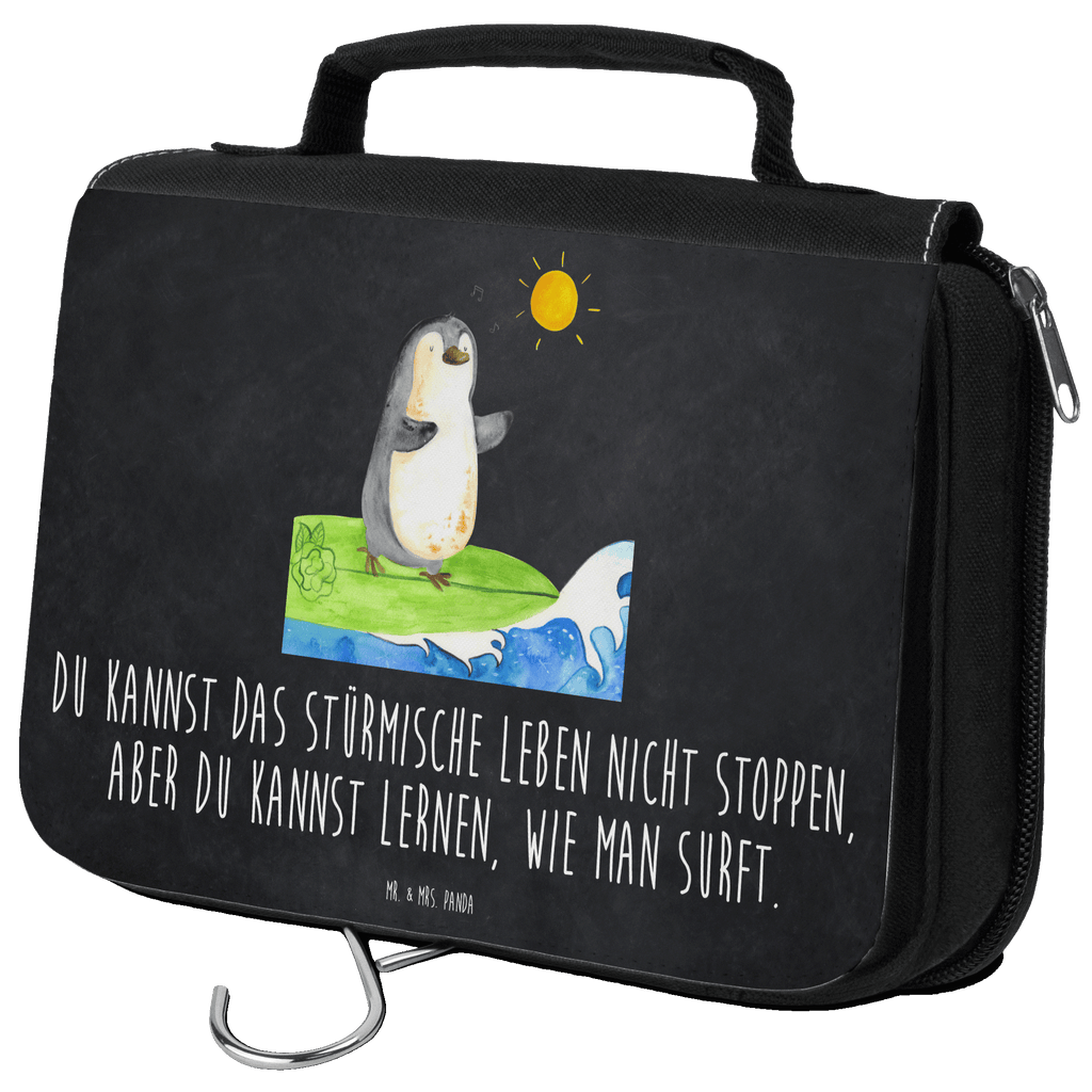 Kulturbeutel Pinguin Surfer Kulturbeutel, Zum Aufhängen, Waschtasche, Kosmetiktasche, Damen, Herren, Aufbewahrungstasche, Schminktasche, Kosmetikbeutel, Organizer, Kulturtasche, Schminkutensil, Pinguin, Pinguine, surfen, Surfer, Hawaii, Urlaub, Wellen, Wellen reiten, Portugal