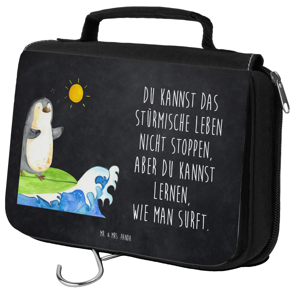 Kulturbeutel Pinguin Surfer Kulturbeutel, Zum Aufhängen, Waschtasche, Kosmetiktasche, Damen, Herren, Aufbewahrungstasche, Schminktasche, Kosmetikbeutel, Organizer, Kulturtasche, Schminkutensil, Pinguin, Pinguine, surfen, Surfer, Hawaii, Urlaub, Wellen, Wellen reiten, Portugal