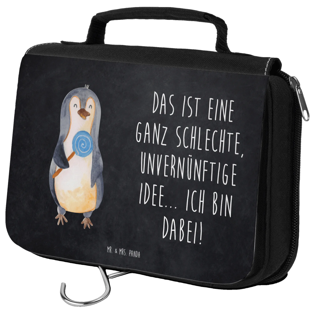 Kulturbeutel Pinguin Lolli Kulturbeutel, Zum Aufhängen, Waschtasche, Kosmetiktasche, Damen, Herren, Aufbewahrungstasche, Schminktasche, Kosmetikbeutel, Organizer, Kulturtasche, Schminkutensil, Pinguin, Pinguine, Lolli, Süßigkeiten, Blödsinn, Spruch, Rebell, Gauner, Ganove, Rabauke