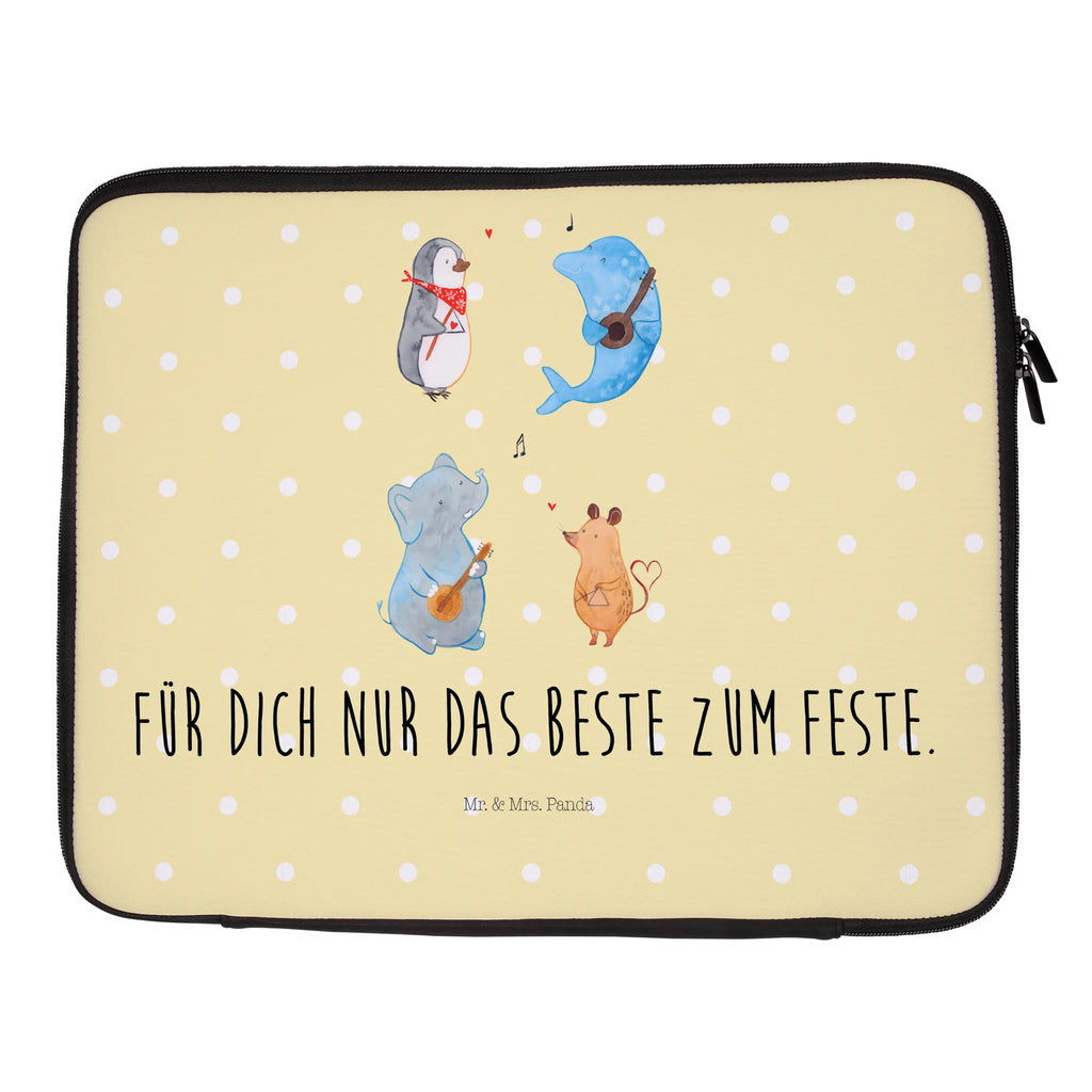 Notebook Tasche Big Band Notebook Tasche, Laptop, Computertasche, Tasche, Notebook-Tasche, Notebook-Reisehülle, Notebook Schutz, Tiermotive, Gute Laune, lustige Sprüche, Tiere, Hund, Pinguin, Maus, Elefant, Delfin, Gitarre, Band, Triangel, Musikanten, Musik