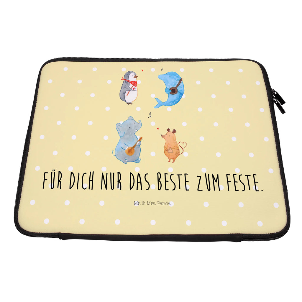 Notebook Tasche Big Band Notebook Tasche, Laptop, Computertasche, Tasche, Notebook-Tasche, Notebook-Reisehülle, Notebook Schutz, Tiermotive, Gute Laune, lustige Sprüche, Tiere, Hund, Pinguin, Maus, Elefant, Delfin, Gitarre, Band, Triangel, Musikanten, Musik