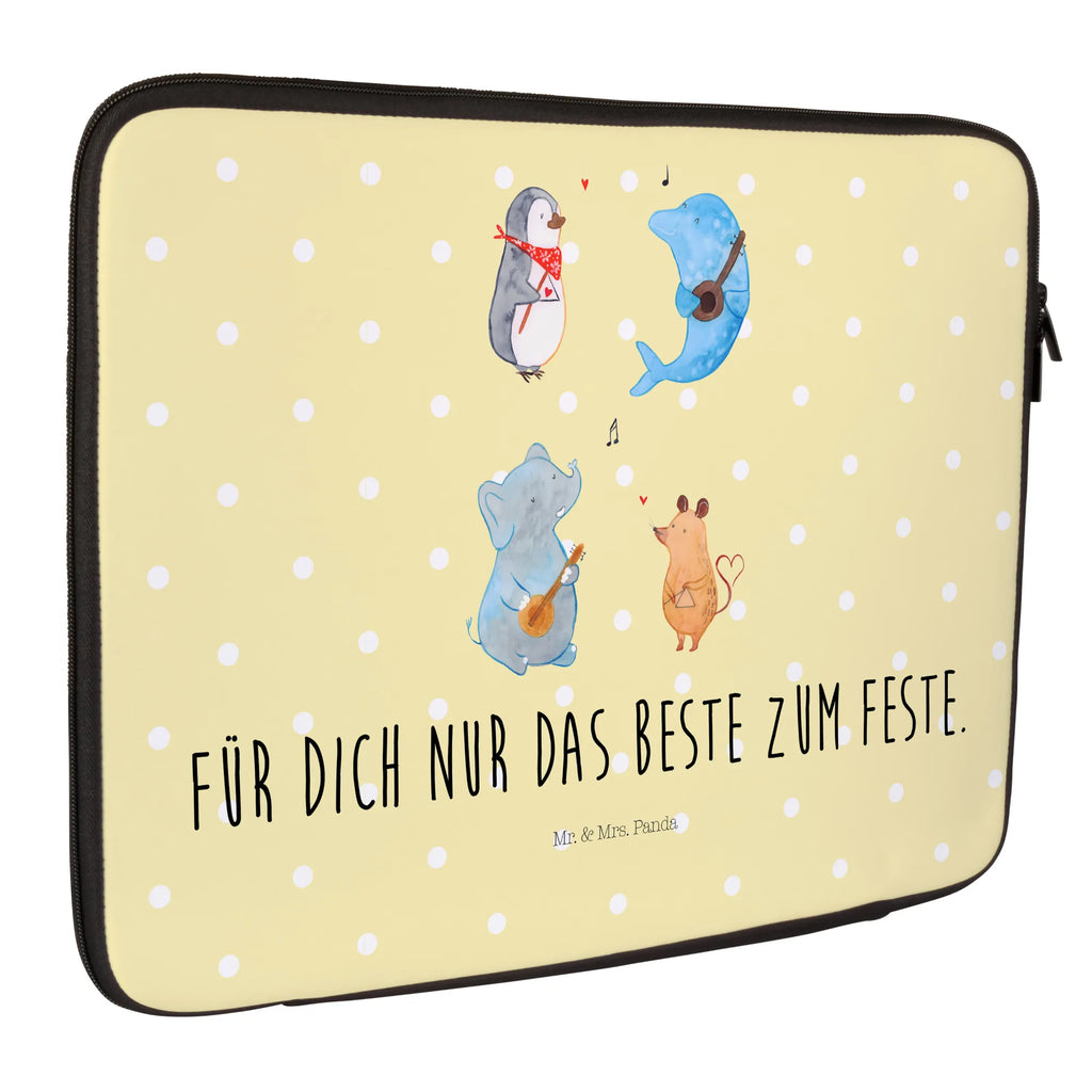 Notebook Tasche Big Band Notebook Tasche, Laptop, Computertasche, Tasche, Notebook-Tasche, Notebook-Reisehülle, Notebook Schutz, Tiermotive, Gute Laune, lustige Sprüche, Tiere, Hund, Pinguin, Maus, Elefant, Delfin, Gitarre, Band, Triangel, Musikanten, Musik