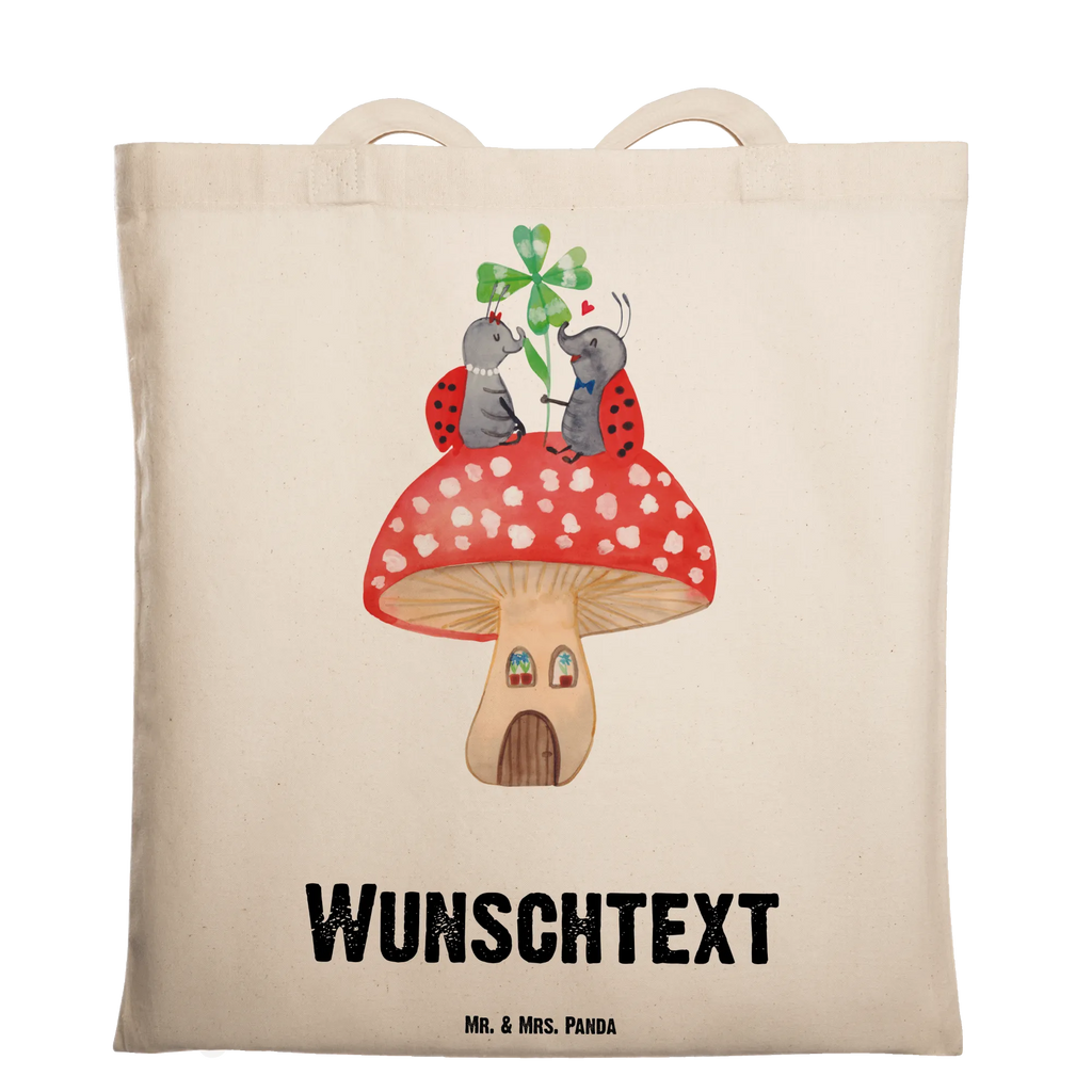 Personalisierte Tragetasche Marienkäfer Paar Fliegenpilz Personalisierte Beuteltasche, Personalisierter Beutel, Personalisierte Einkaufstasche, Personalisierter Jutebeutel, Personalisierter Stoffbeutel, Tragetasche mit Namen, Einkaufstasche mit Namen, Stoffbeutel mit Namen, Personalisierte Tasche, Personalisierte Jutetasche, Personalisierte Kindergartentasche, Tiermotive, Gute Laune, lustige Sprüche, Tiere, Haus, Wohnung, zuhause, Fliegenpilz, Marienkäfer, Fleigenpilzhaus