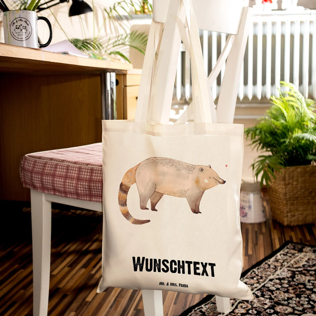 Personalisierte Tragetasche Nasenbär Personalisierte Beuteltasche, Personalisierter Beutel, Personalisierte Einkaufstasche, Personalisierter Jutebeutel, Personalisierter Stoffbeutel, Tragetasche mit Namen, Einkaufstasche mit Namen, Stoffbeutel mit Namen, Personalisierte Tasche, Personalisierte Jutetasche, Personalisierte Kindergartentasche, Tiermotive, Gute Laune, lustige Sprüche, Tiere, Nasenbär, Nasenbären, Rüsselbär, Bär