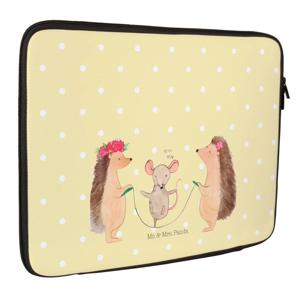 Notebook Tasche Igel Seilhüpfen Notebook Tasche, Laptop, Computertasche, Tasche, Notebook-Tasche, Notebook-Reisehülle, Notebook Schutz, Tiermotive, Gute Laune, lustige Sprüche, Tiere, Igel, Maus, Seilspringen, Seilhüpfen, Kinder, Kindergarten