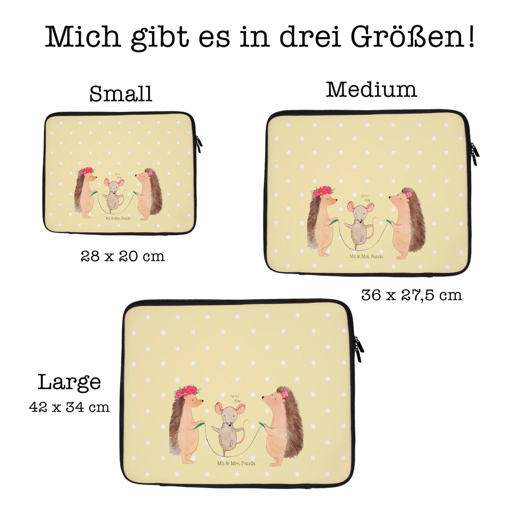 Notebook Tasche Igel Seilhüpfen Notebook Tasche, Laptop, Computertasche, Tasche, Notebook-Tasche, Notebook-Reisehülle, Notebook Schutz, Tiermotive, Gute Laune, lustige Sprüche, Tiere, Igel, Maus, Seilspringen, Seilhüpfen, Kinder, Kindergarten