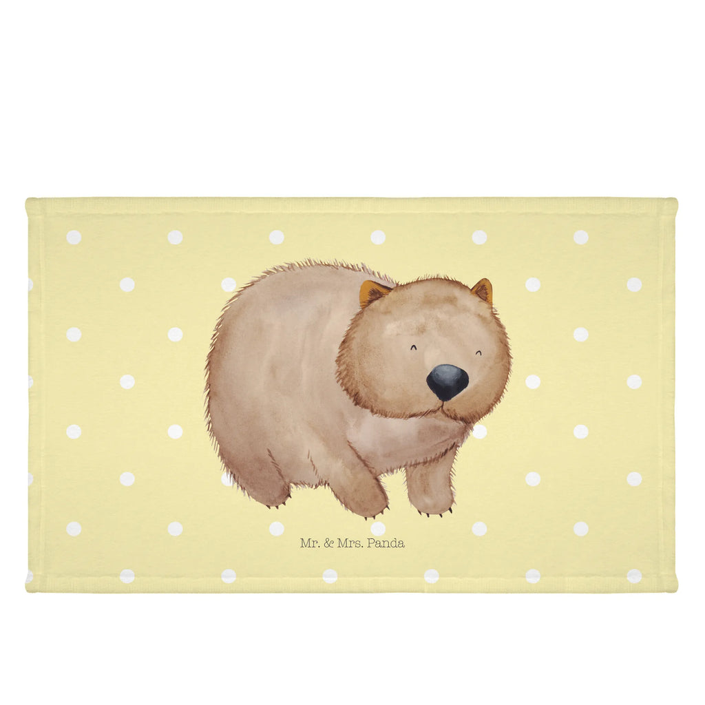 Handtuch Wombat Handtuch, Badehandtuch, Badezimmer, Handtücher, groß, Kinder, Baby, Tiermotive, Gute Laune, lustige Sprüche, Tiere, Wombat, Das Leben ist schön, Motivation, Spruch, Australien