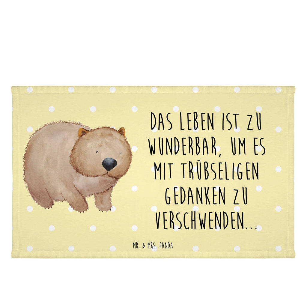 Handtuch Wombat Handtuch, Badehandtuch, Badezimmer, Handtücher, groß, Kinder, Baby, Tiermotive, Gute Laune, lustige Sprüche, Tiere, Wombat, Das Leben ist schön, Motivation, Spruch, Australien