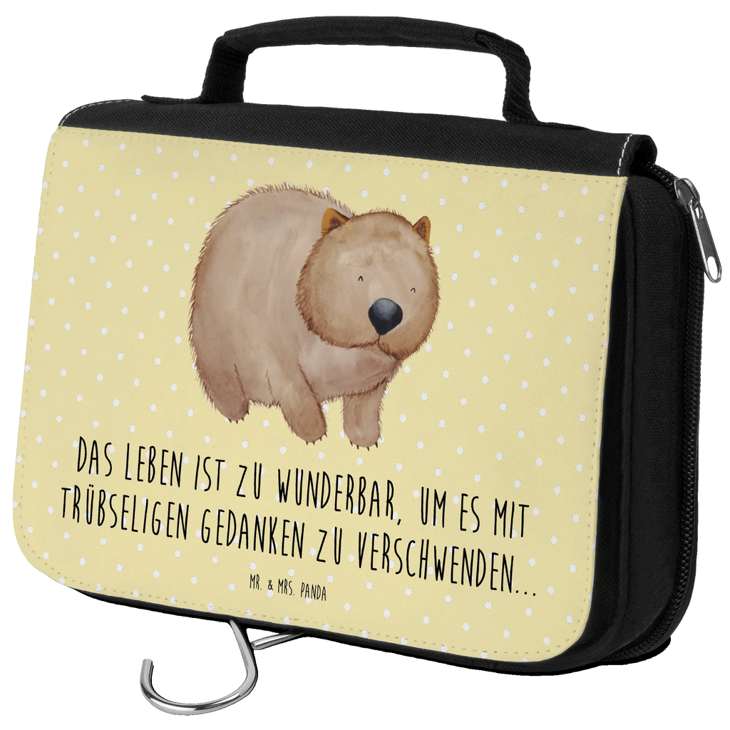 Kulturbeutel Wombat Kulturbeutel, Zum Aufhängen, Waschtasche, Kosmetiktasche, Damen, Herren, Aufbewahrungstasche, Schminktasche, Kosmetikbeutel, Organizer, Kulturtasche, Schminkutensil, Tiermotive, Gute Laune, lustige Sprüche, Tiere, Wombat, Das Leben ist schön, Motivation, Spruch, Australien