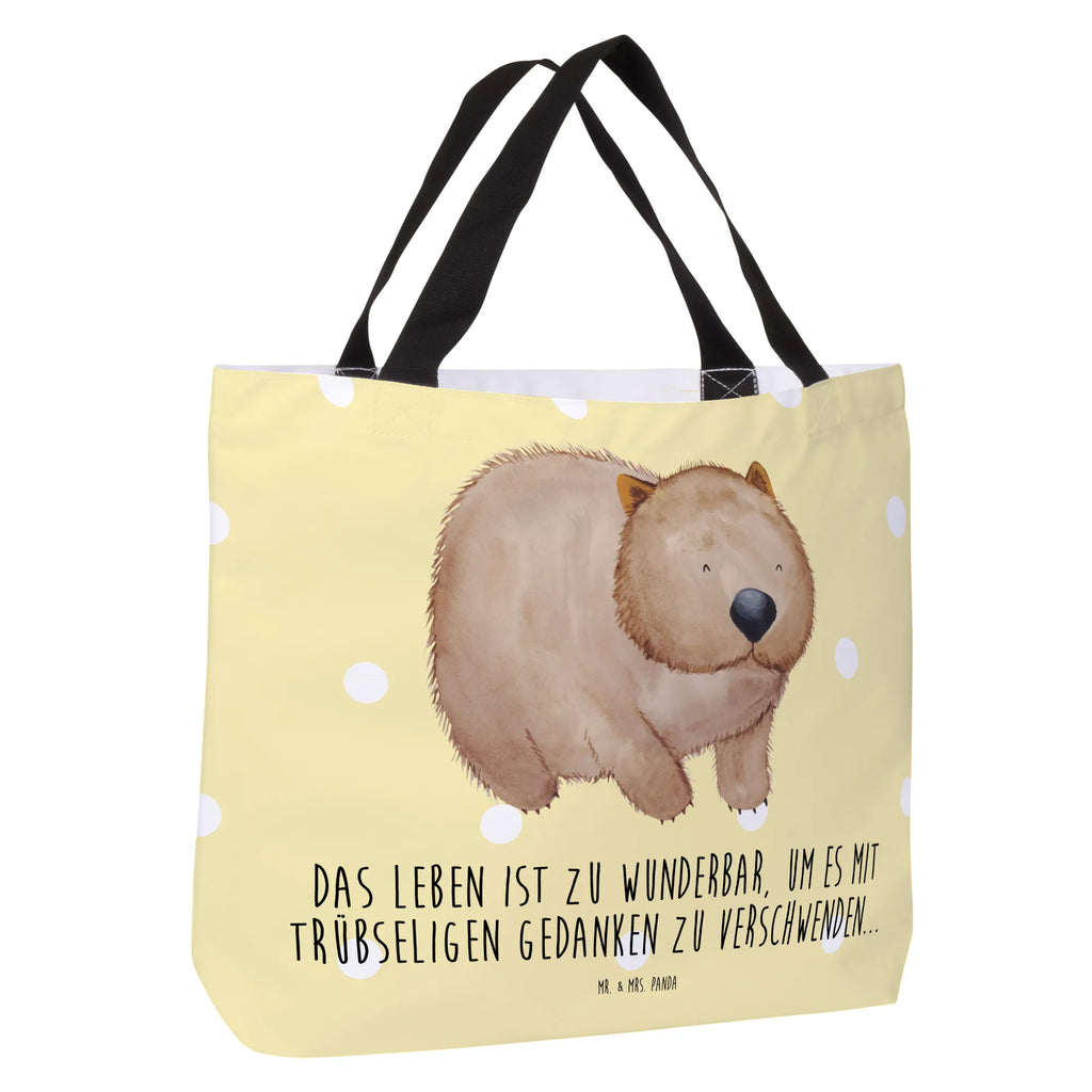 Shopper Wombat Beutel, Einkaufstasche, Tasche, Strandtasche, Einkaufsbeutel, Shopper, Schultasche, Freizeittasche, Tragebeutel, Schulbeutel, Alltagstasche, Tiermotive, Gute Laune, lustige Sprüche, Tiere, Wombat, Das Leben ist schön, Motivation, Spruch, Australien