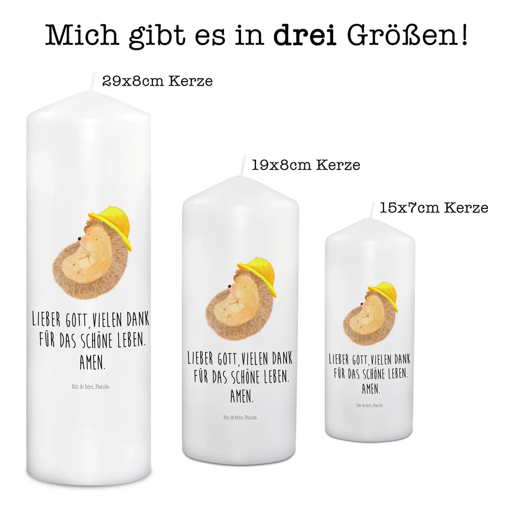 Kerze Igel betet Kerze, Taufkerze, Kommunionskerze, Geburtstagskerze, Geschenk Kerze, Taufgeschenk Kerze, Kerze mit Druck, Besondere Kerze, Geschenkidee Kerze, Kerze für Kommunion, Geburtstag Kerze, Kommunion Kerze, Tiermotive, Gute Laune, lustige Sprüche, Tiere, Igel, Igel mit Hut, Sonnenhut, Gott, Amen, beten, Leben, Dankbarkeit, Dankbar sein, dankbar, genießen