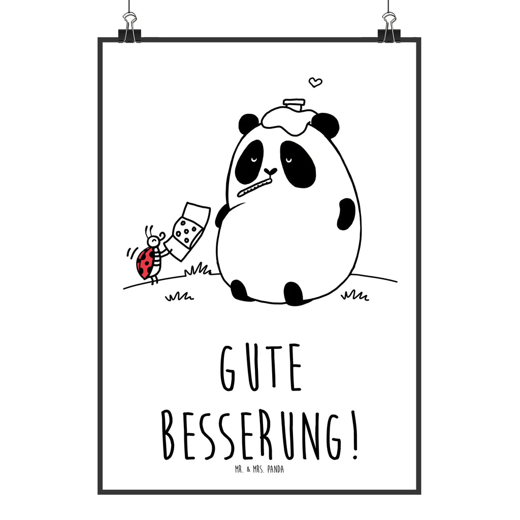 Poster Panda Gute Besserung Poster, Wandposter, Bild, Wanddeko, Küchenposter, Kinderposter, Wanddeko Bild, Raumdekoration, Wanddekoration, Handgemaltes Poster, Mr. & Mrs. Panda Poster, Designposter, Kunstdruck, Posterdruck