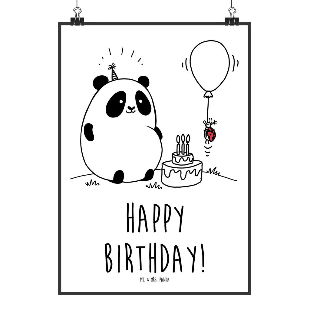 Poster Panda Geburtstag Poster, Wandposter, Bild, Wanddeko, Küchenposter, Kinderposter, Wanddeko Bild, Raumdekoration, Wanddekoration, Handgemaltes Poster, Mr. & Mrs. Panda Poster, Designposter, Kunstdruck, Posterdruck