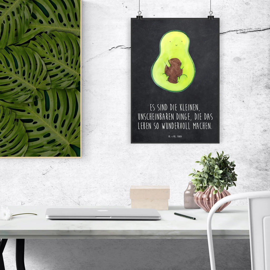 Poster Avocado Kern Poster, Wandposter, Bild, Wanddeko, Küchenposter, Kinderposter, Wanddeko Bild, Raumdekoration, Wanddekoration, Handgemaltes Poster, Mr. & Mrs. Panda Poster, Designposter, Kunstdruck, Posterdruck, Avocado, Veggie, Vegan, Gesund, Avokado, Avocadokern, Kern, Pflanze, Spruch Leben