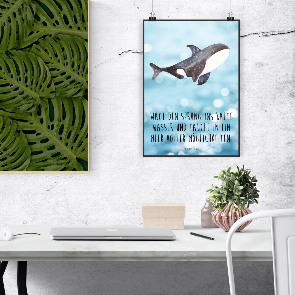 Poster Orca Poster, Wandposter, Bild, Wanddeko, Küchenposter, Kinderposter, Wanddeko Bild, Raumdekoration, Wanddekoration, Handgemaltes Poster, Mr. & Mrs. Panda Poster, Designposter, Kunstdruck, Posterdruck, Meerestiere, Meer, Urlaub, Orca, Orcas, Killerwal, Wal, Möglichkeiten, Büro, Arbeit, Motivation, Selbstliebe, Neustart, Startup