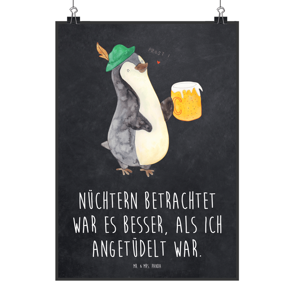 Poster Pinguin Bier Poster, Wandposter, Bild, Wanddeko, Küchenposter, Kinderposter, Wanddeko Bild, Raumdekoration, Wanddekoration, Handgemaltes Poster, Mr. & Mrs. Panda Poster, Designposter, Kunstdruck, Posterdruck, Pinguin, Pinguine, Bier, Oktoberfest