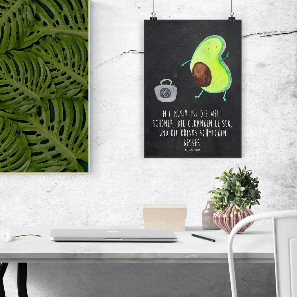 Poster Avocado tanzt Poster, Wandposter, Bild, Wanddeko, Küchenposter, Kinderposter, Wanddeko Bild, Raumdekoration, Wanddekoration, Handgemaltes Poster, Mr. & Mrs. Panda Poster, Designposter, Kunstdruck, Posterdruck, Avocado, Veggie, Vegan, Gesund