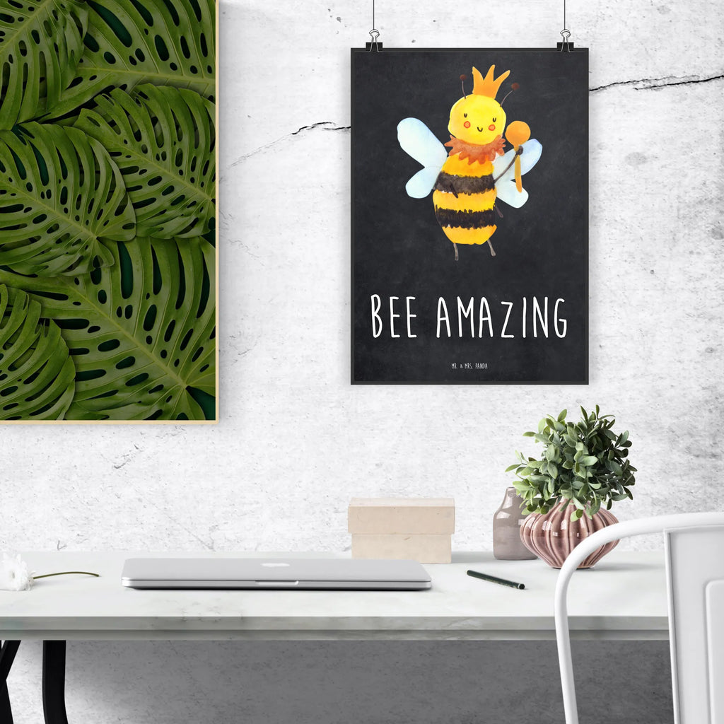 Poster bee king Poster, Wandposter, Bild, Wanddeko, Küchenposter, Kinderposter, Wanddeko Bild, Raumdekoration, Wanddekoration, Handgemaltes Poster, Mr. & Mrs. Panda Poster, Designposter, Kunstdruck, Posterdruck, Biene, Wespe, Hummel