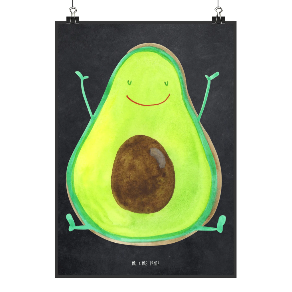 Poster Avocado Glücklich Poster, Wandposter, Bild, Wanddeko, Küchenposter, Kinderposter, Wanddeko Bild, Raumdekoration, Wanddekoration, Handgemaltes Poster, Mr. & Mrs. Panda Poster, Designposter, Kunstdruck, Posterdruck, Avocado, Veggie, Vegan, Gesund, Chaos