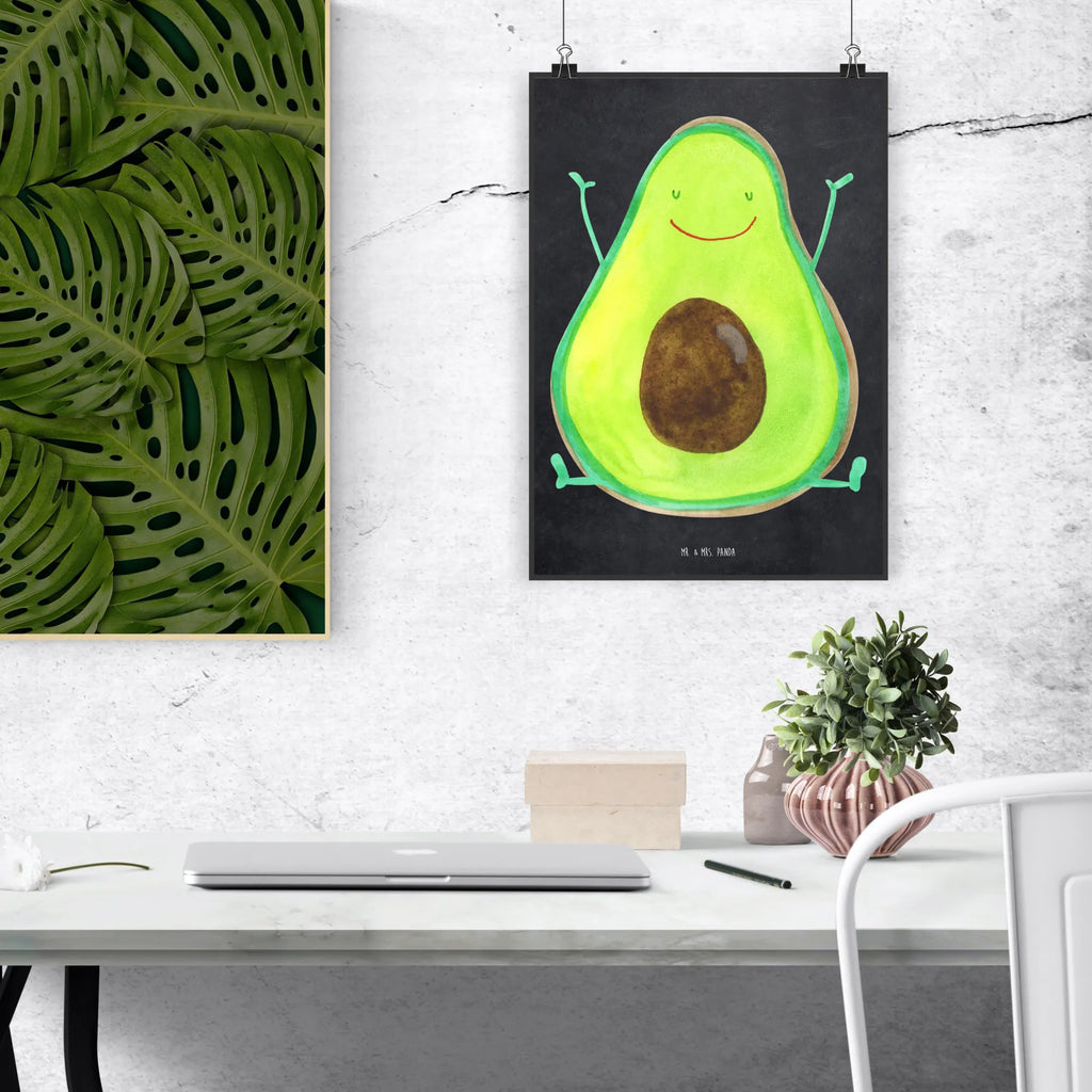 Poster Avocado Glücklich Poster, Wandposter, Bild, Wanddeko, Küchenposter, Kinderposter, Wanddeko Bild, Raumdekoration, Wanddekoration, Handgemaltes Poster, Mr. & Mrs. Panda Poster, Designposter, Kunstdruck, Posterdruck, Avocado, Veggie, Vegan, Gesund, Chaos