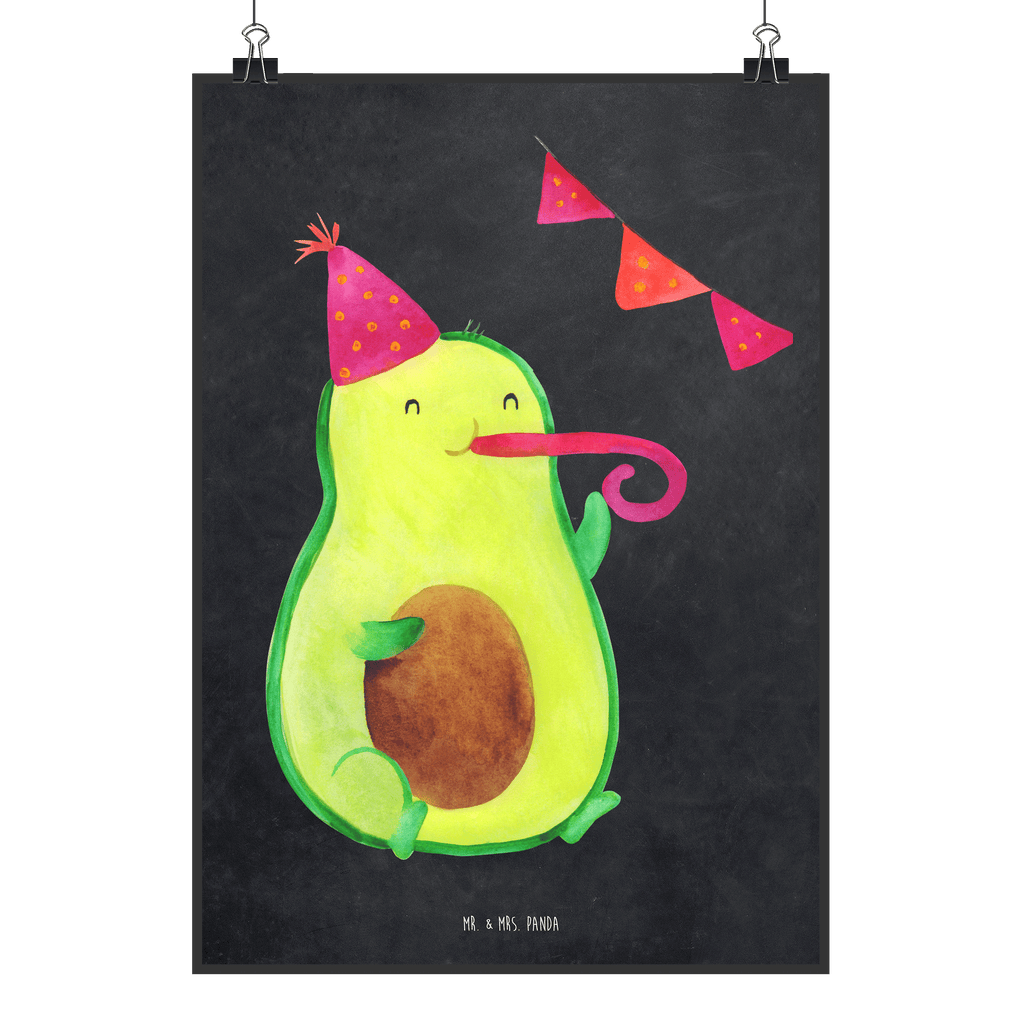 Poster Avocado Party Time Poster, Wandposter, Bild, Wanddeko, Küchenposter, Kinderposter, Wanddeko Bild, Raumdekoration, Wanddekoration, Handgemaltes Poster, Mr. & Mrs. Panda Poster, Designposter, Kunstdruck, Posterdruck, Avocado, Veggie, Vegan, Gesund