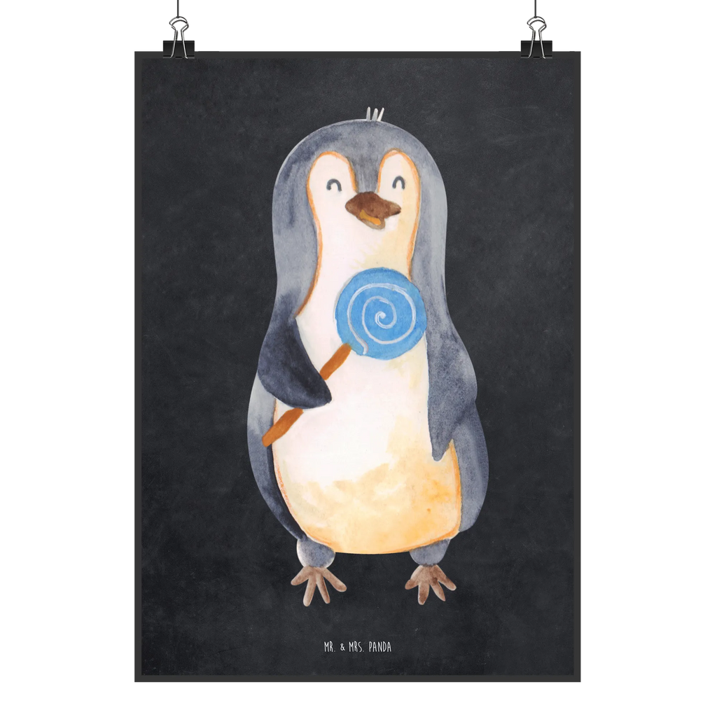 Poster Pinguin Lolli Poster, Wandposter, Bild, Wanddeko, Küchenposter, Kinderposter, Wanddeko Bild, Raumdekoration, Wanddekoration, Handgemaltes Poster, Mr. & Mrs. Panda Poster, Designposter, Kunstdruck, Posterdruck, Pinguin, Pinguine, Lolli, Süßigkeiten, Blödsinn, Spruch, Rebell, Gauner, Ganove, Rabauke