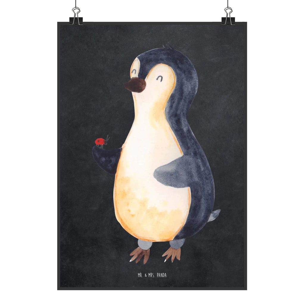 Poster Pinguin Marienkäfer Poster, Wandposter, Bild, Wanddeko, Küchenposter, Kinderposter, Wanddeko Bild, Raumdekoration, Wanddekoration, Handgemaltes Poster, Mr. & Mrs. Panda Poster, Designposter, Kunstdruck, Posterdruck, Pinguin, Pinguine, Marienkäfer, Liebe, Wunder, Glück, Freude, Lebensfreude