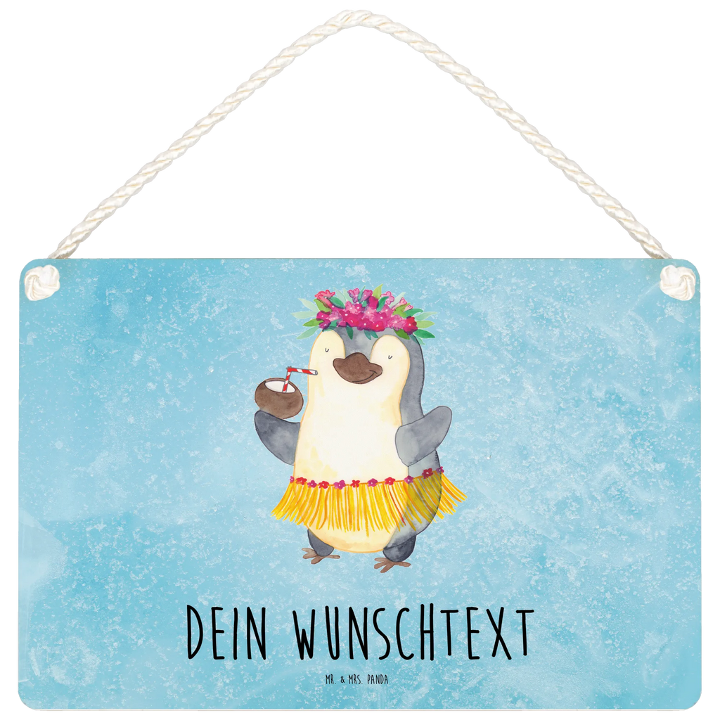 Personalisiertes Deko Schild Pinguin Kokosnuss Dekoschild, Deko Schild, Schild, Tür Schild, Türschild, Holzschild, Wandschild, Wanddeko, Pinguin, Aloha, Hawaii, Urlaub, Kokosnuss, Pinguine