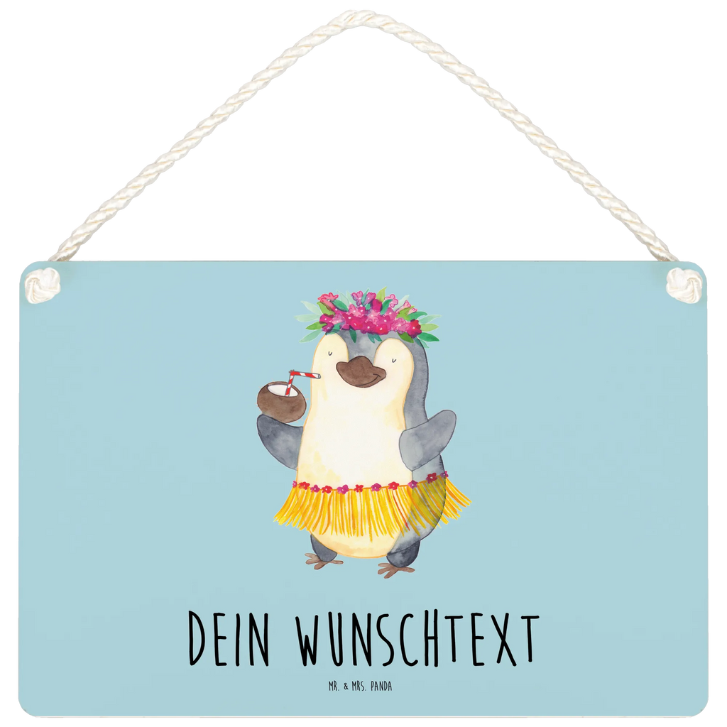 Personalisiertes Deko Schild Pinguin Kokosnuss Dekoschild, Deko Schild, Schild, Tür Schild, Türschild, Holzschild, Wandschild, Wanddeko, Pinguin, Aloha, Hawaii, Urlaub, Kokosnuss, Pinguine