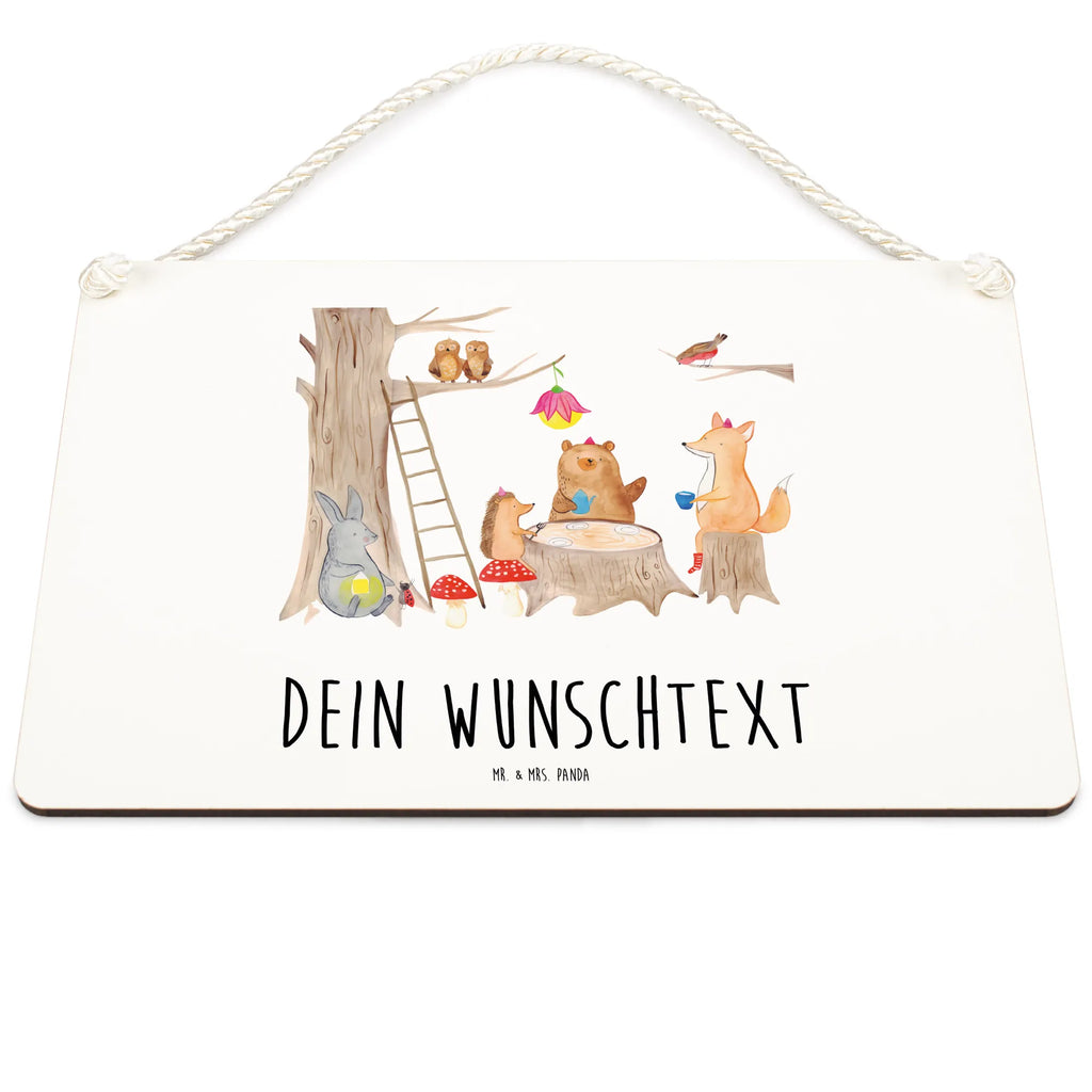 Personalisiertes Deko Schild Waldtiere Picknick Dekoschild, Deko Schild, Schild, Tür Schild, Türschild, Holzschild, Wandschild, Wanddeko, Tiermotive, Gute Laune, lustige Sprüche, Tiere, Waldtiere, Picknick, Wald, Fuchs, Hase, Igel, Maus, Eichhörnchen