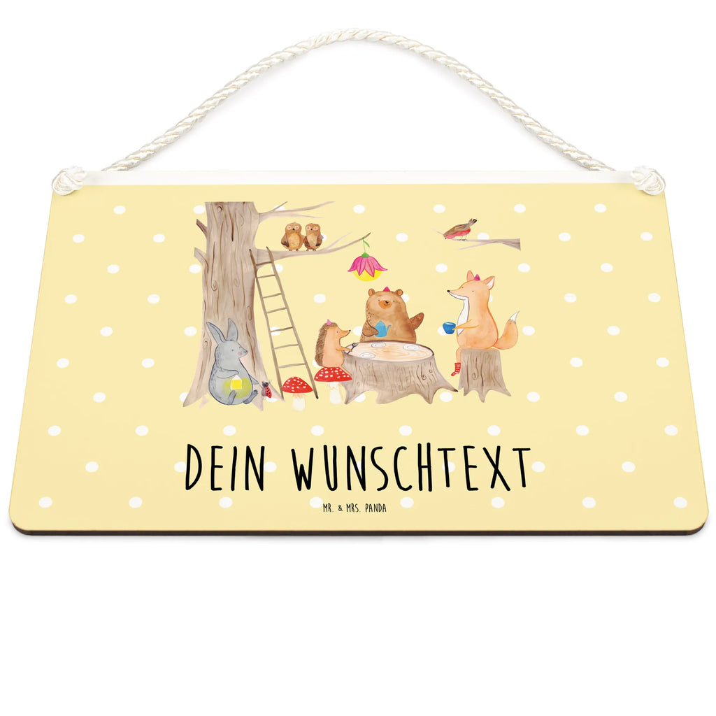 Personalisiertes Deko Schild Waldtiere Picknick Dekoschild, Deko Schild, Schild, Tür Schild, Türschild, Holzschild, Wandschild, Wanddeko, Tiermotive, Gute Laune, lustige Sprüche, Tiere, Waldtiere, Picknick, Wald, Fuchs, Hase, Igel, Maus, Eichhörnchen