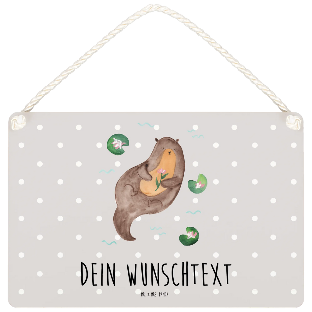 Personalisiertes Deko Schild Otter Seerose Dekoschild, Deko Schild, Schild, Tür Schild, Türschild, Holzschild, Wandschild, Wanddeko, Otter, Fischotter, Seeotter, Otter Seeotter See Otter