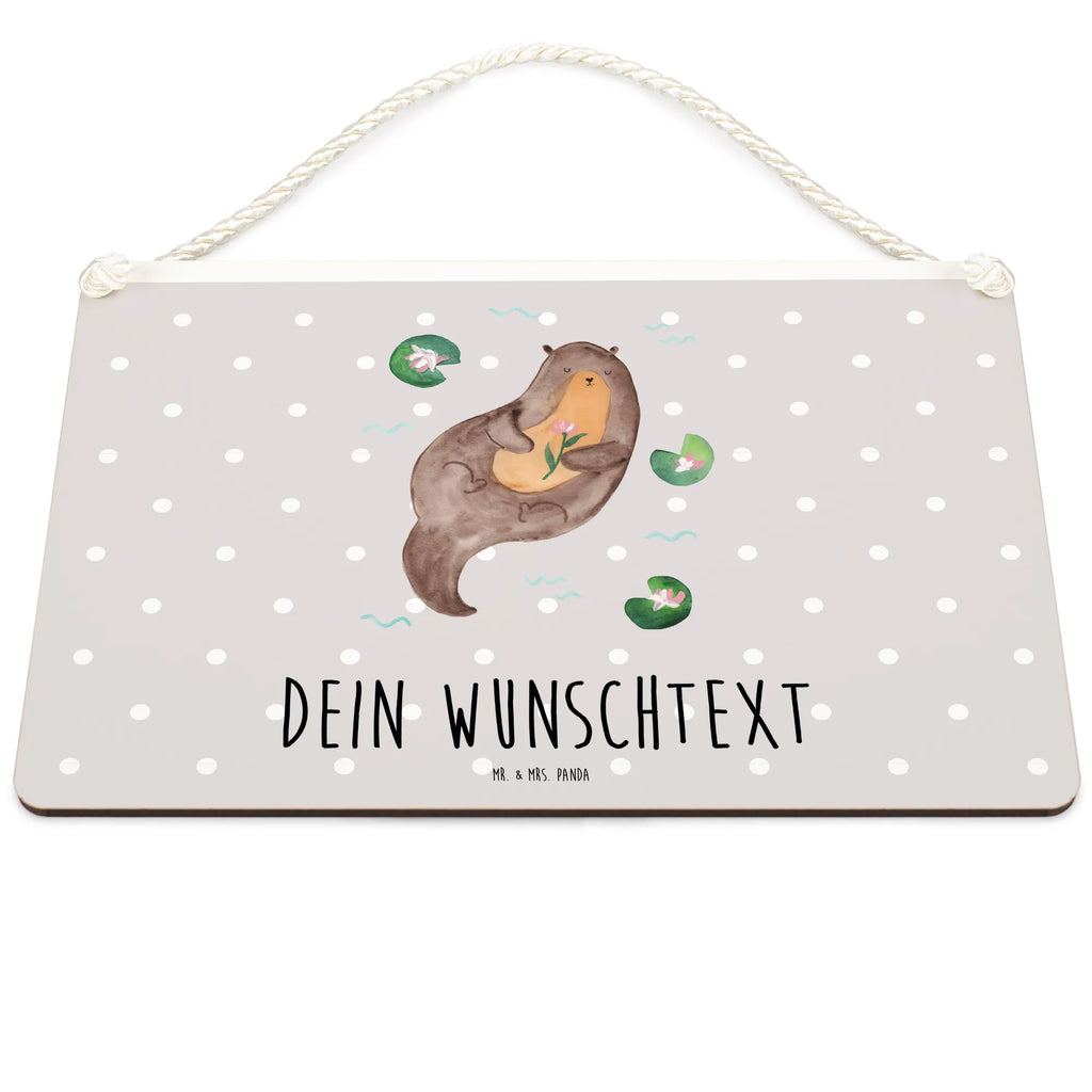 Personalisiertes Deko Schild Otter Seerose Dekoschild, Deko Schild, Schild, Tür Schild, Türschild, Holzschild, Wandschild, Wanddeko, Otter, Fischotter, Seeotter, Otter Seeotter See Otter