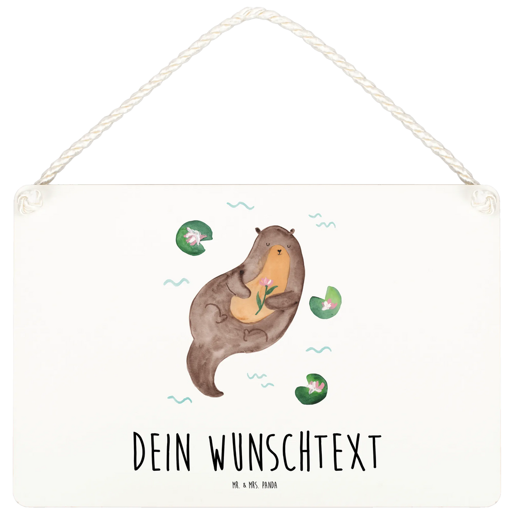 Personalisiertes Deko Schild Otter Seerose Dekoschild, Deko Schild, Schild, Tür Schild, Türschild, Holzschild, Wandschild, Wanddeko, Otter, Fischotter, Seeotter, Otter Seeotter See Otter