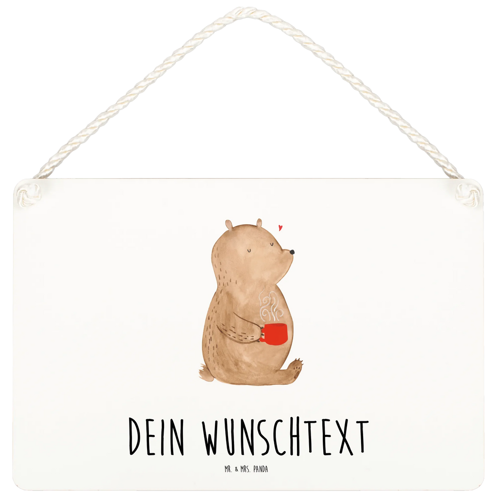 Personalisiertes Deko Schild Bär Kaffee Dekoschild, Deko Schild, Schild, Tür Schild, Türschild, Holzschild, Wandschild, Wanddeko, Bär, Teddy, Teddybär, Kaffee, Coffee, Bären, guten Morgen, Morgenroutine, Welt erobern, Welt retten, Motivation