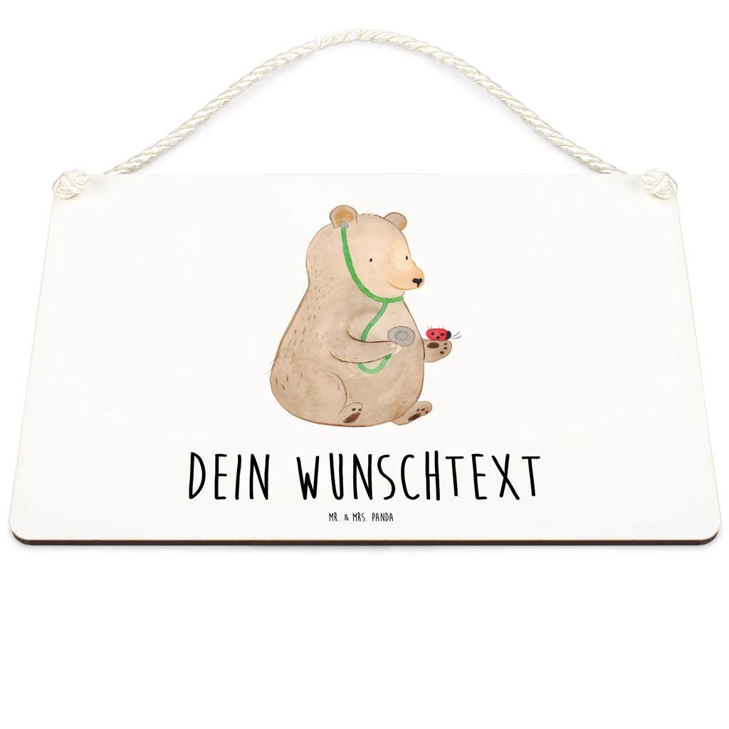 Personalisiertes Deko Schild Bär Arzt Dekoschild, Deko Schild, Schild, Tür Schild, Türschild, Holzschild, Wandschild, Wanddeko, Bär, Teddy, Teddybär, Arzt, Ärztin, Doktor, Professor, Doktorin, Professorin