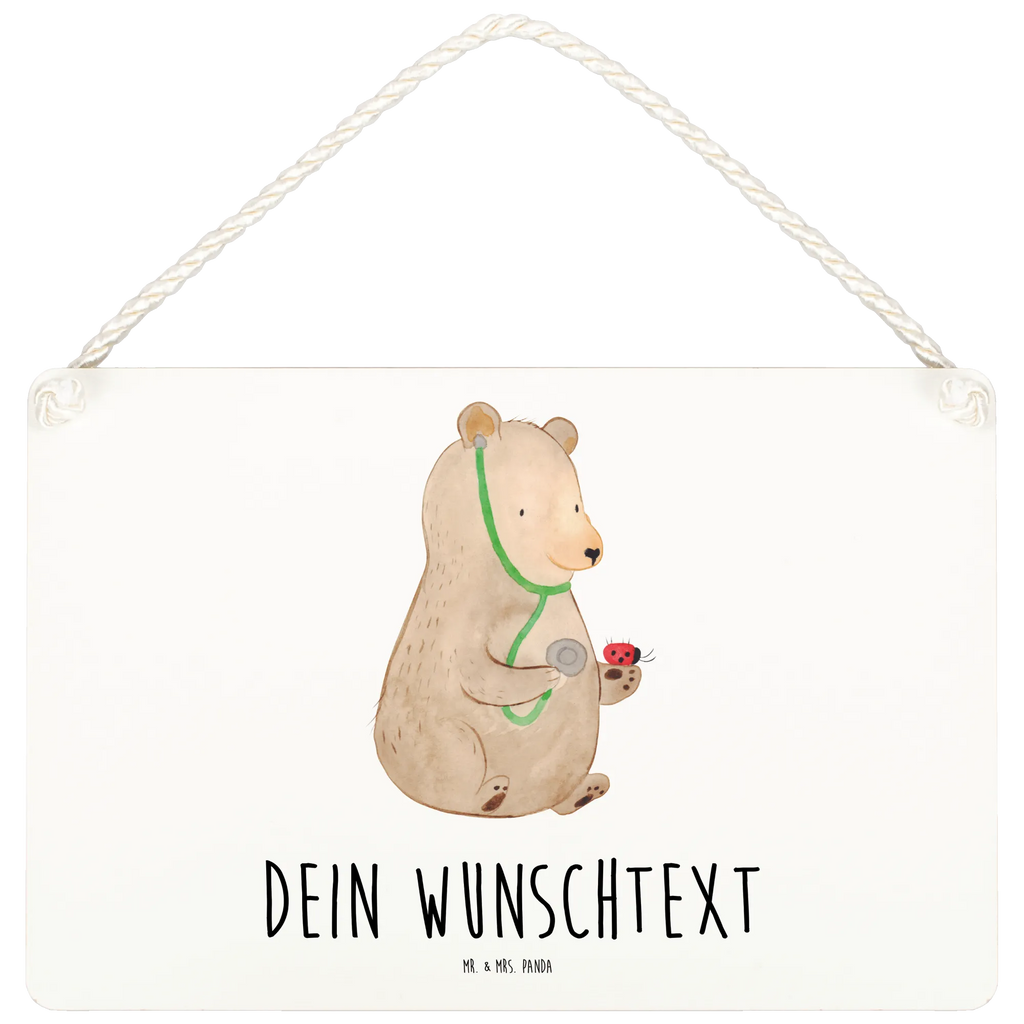 Personalisiertes Deko Schild Bär Arzt Dekoschild, Deko Schild, Schild, Tür Schild, Türschild, Holzschild, Wandschild, Wanddeko, Bär, Teddy, Teddybär, Arzt, Ärztin, Doktor, Professor, Doktorin, Professorin