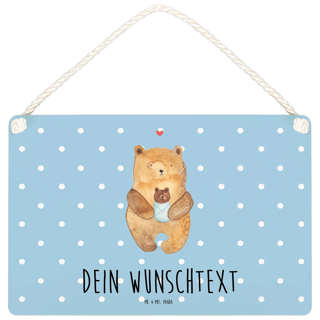 Personalisiertes Deko Schild Bär mit Baby Dekoschild, Deko Schild, Schild, Tür Schild, Türschild, Holzschild, Wandschild, Wanddeko, Bär, Teddy, Teddybär, Eltern, Mutter, Baby, Taufe, Geburt, Nichte, Neffe, Enkel, Enkelin, Täufling, Geburtstag, Glückwunsch