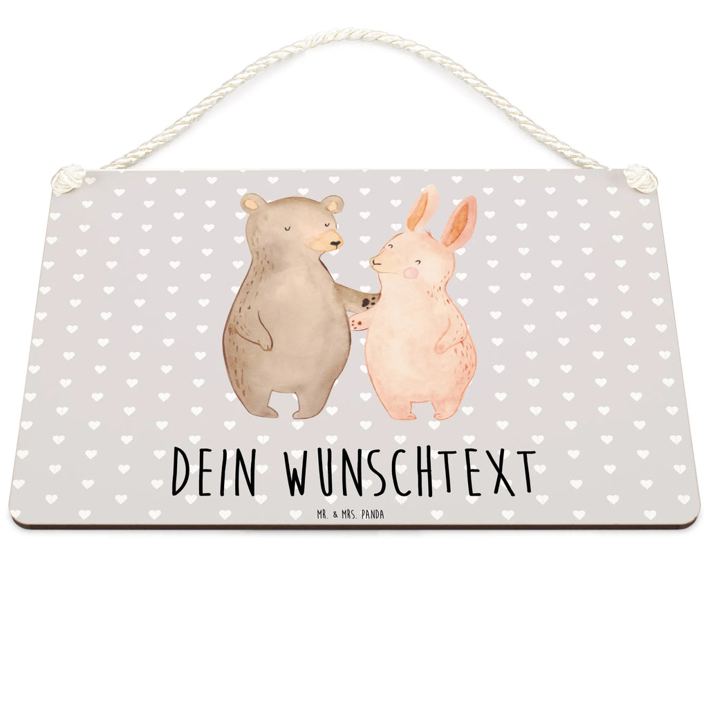 Personalisiertes Deko Schild Bär und Hase Umarmen Dekoschild, Deko Schild, Schild, Tür Schild, Türschild, Holzschild, Wandschild, Wanddeko, Liebe, Partner, Freund, Freundin, Ehemann, Ehefrau, Heiraten, Verlobung, Heiratsantrag, Liebesgeschenk, Jahrestag, Hocheitstag, Freunde, bester Freund, Hase, Bär, Bärchen, best friends