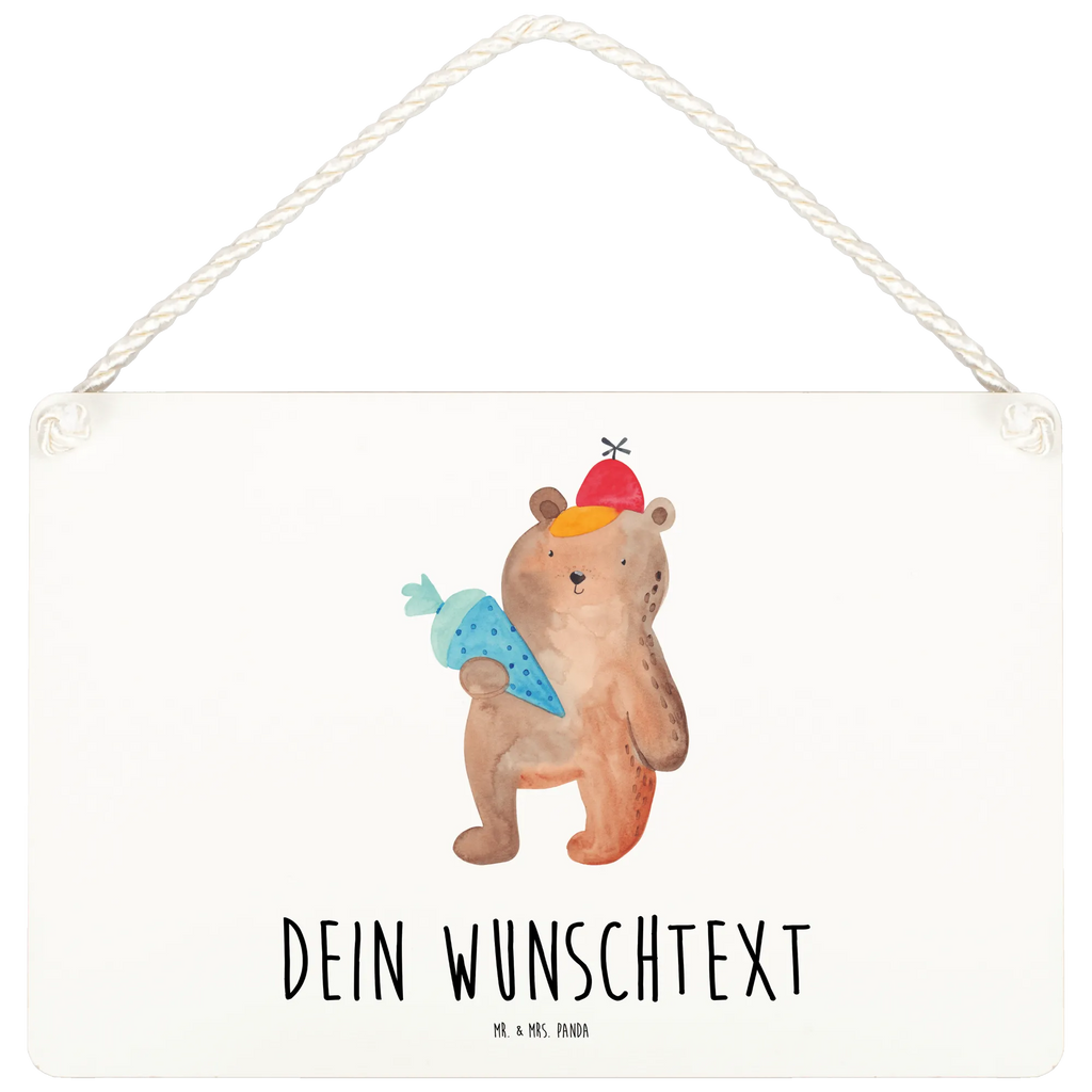 Personalisiertes Deko Schild Bär mit Schultüte Dekoschild, Deko Schild, Schild, Tür Schild, Türschild, Holzschild, Wandschild, Wanddeko, Bär, Teddy, Teddybär, Bär Motiv, Schultüte, Erster Schultag Geschenk, Einschulung Geschenk, Schule Geschenk, Grundschule, Schulanfang, Schulbeginn