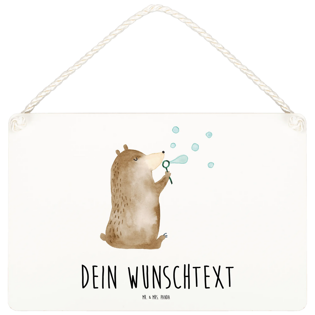 Personalisiertes Deko Schild Bär Seifenblasen Dekoschild, Deko Schild, Schild, Tür Schild, Türschild, Holzschild, Wandschild, Wanddeko, Bär, Teddy, Teddybär, Seifenblasen Bär Lustig Sein Glücklich Traurig Happy