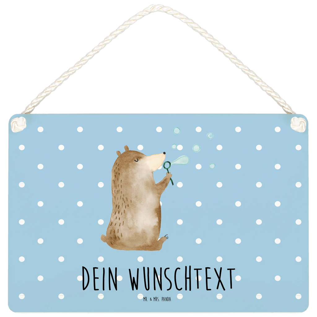 Personalisiertes Deko Schild Bär Seifenblasen Dekoschild, Deko Schild, Schild, Tür Schild, Türschild, Holzschild, Wandschild, Wanddeko, Bär, Teddy, Teddybär, Seifenblasen Bär Lustig Sein Glücklich Traurig Happy